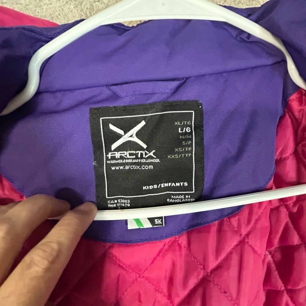 Arctic Kids Large Ski Coat Insulated Purple And Pink Missing One Snap. Outdoor
